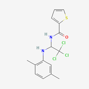 molecular formula C15H15Cl3N2OS B11988356 N-{2,2,2-trichloro-1-[(2,5-dimethylphenyl)amino]ethyl}thiophene-2-carboxamide 