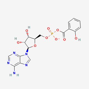 molecular formula C17H17N5O9P- B1198836 2-hydroxybenzoyl-AMP(1-) 