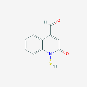 molecular formula C10H7NO2S B1198837 N-Mercapto-4-formylcarbostyril CAS No. 402934-24-1
