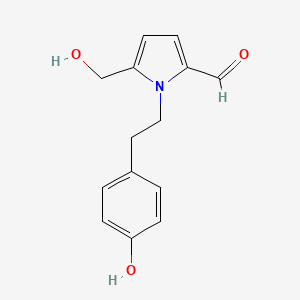molecular formula C14H15NO3 B1198838 5-(Hydroxymethyl)-1-[2-(4-hydroxyphenyl)ethyl]pyrrole-2-carbaldehyde 
