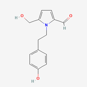molecular formula C14H15NO3 B1198838 5-Hydroxymethyl-1-[2-(4-hydroxyphenyl)-ethyl]-1H-pyrrole-2-carbaldehyde 