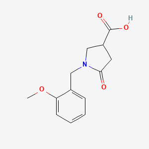 molecular formula C13H15NO4 B1198854 1-(2-Methoxybenzyl)-5-oxopyrrolidine-3-carboxylic acid CAS No. 352208-42-5
