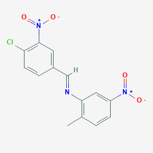 molecular formula C14H10ClN3O4 B11988565 N-[(E)-(4-chloro-3-nitrophenyl)methylidene]-2-methyl-5-nitroaniline 