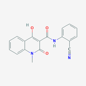 molecular formula C18H13N3O3 B11988646 N-(2-cyanophenyl)-4-hydroxy-1-methyl-2-oxo-1,2-dihydroquinoline-3-carboxamide 