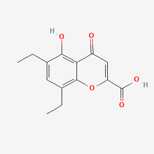 4H-1-Benzopyran-2-carboxylic acid, 6,8-diethyl-5-hydroxy-4-oxo-