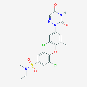 3-Chloro-4-(2-chloro-4-(3,5-dioxo-4,5-dihydro-1,2,4-triazin-2(3H)-yl)-6-methylphenoxy)-N-ethyl-N-methylbenzenesulfonamide