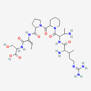 2-[2-[[1-[1-[3-Amino-2-[[2-amino-5-(diaminomethylideneamino)-3-methylpentanoyl]amino]butanoyl]piperidine-2-carbonyl]pyrrolidine-2-carbonyl]amino]but-2-enoylamino]-3-hydroxypropanoic acid