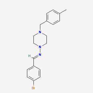 molecular formula C19H22BrN3 B11988761 N-[(E)-(4-bromophenyl)methylidene]-4-(4-methylbenzyl)-1-piperazinamine 