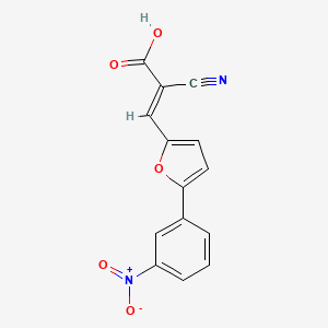 molecular formula C14H8N2O5 B11988820 (2E)-2-cyano-3-[5-(3-nitrophenyl)-2-furyl]-2-propenoic acid 