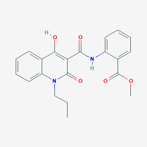 molecular formula C21H20N2O5 B11989022 Methyl 2-[(2-hydroxy-4-oxo-1-propylquinoline-3-carbonyl)amino]benzoate 