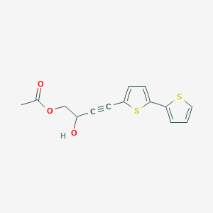 molecular formula C14H12O3S2 B1198913 5-(3-Hydroxy-4-acetoxybut-1-ynyl)-2,2'-bithiophene 