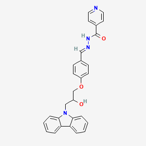 molecular formula C28H24N4O3 B11989131 N'-(4-(3-(9H-Carbazol-9-YL)-2-hydroxypropoxy)benzylidene)isonicotinohydrazide 