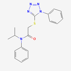 molecular formula C18H19N5OS B11989266 N-isopropyl-N-phenyl-2-[(1-phenyl-1H-tetraazol-5-yl)thio]acetamide 