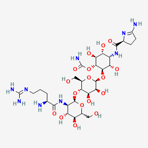 [(1R,2R,3S,4S,5R,6S)-4-[[(2S)-5-amino-3,4-dihydro-2H-pyrrole-2-carbonyl]amino]-2-[(2S,3S,4R,5S,6R)-5-[(2R,3R,4R,5S,6R)-3-[[(2S)-2-amino-5-guanidino-pentanoyl]amino]-4,5-dihydroxy-6-(hydroxymethyl)tetrahydropyran-2-yl]oxy-3,4-dihydroxy-6-(hydroxymethyl)tetrahydropyran-2-yl]oxy-3,5,6-trihydroxy-cyclohexyl] carbamate