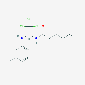 molecular formula C15H21Cl3N2O B11989349 N-[2,2,2-trichloro-1-(3-toluidino)ethyl]hexanamide 