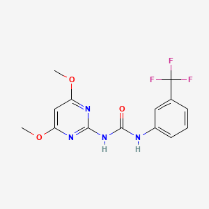 molecular formula C14H13F3N4O3 B11989468 N-(4,6-Dimethoxy-2-pyrimidinyl)-N'-(3-(trifluoromethyl)phenyl)urea CAS No. 190954-81-5