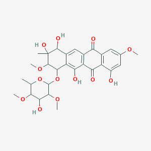4,6,9,10-tetrahydroxy-7-(4-hydroxy-3,5-dimethoxy-6-methyloxan-2-yl)oxy-2,8-dimethoxy-9-methyl-8,10-dihydro-7H-tetracene-5,12-dione