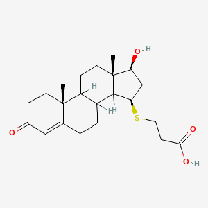 molecular formula C22H32O4S B1198951 15beta-Carboxyethylmercaptotestosterone CAS No. 60288-28-0
