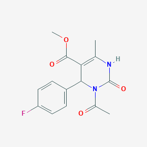 molecular formula C15H15FN2O4 B11989515 Methyl 3-acetyl-4-(4-fluorophenyl)-6-methyl-2-oxo-1,2,3,4-tetrahydropyrimidine-5-carboxylate 