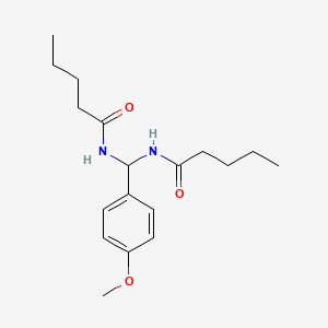 molecular formula C18H28N2O3 B11989563 N-((4-Methoxyphenyl)(pentanoylamino)methyl)pentanamide CAS No. 303061-83-8