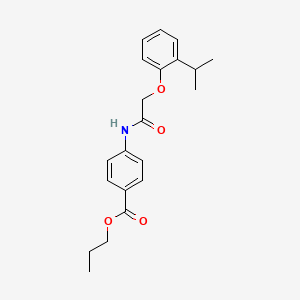 molecular formula C21H25NO4 B11989627 Propyl 4-(((2-isopropylphenoxy)acetyl)amino)benzoate 