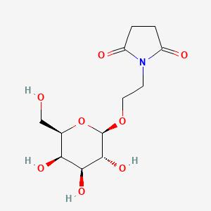 molecular formula C12H19NO8 B1198969 1-[2-[(2R,3R,4S,5R,6R)-3,4,5-trihydroxy-6-(hydroxymethyl)oxan-2-yl]oxyethyl]pyrrolidine-2,5-dione CAS No. 77249-81-1