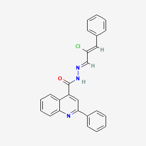 molecular formula C25H18ClN3O B11989797 N'-(2-Chloro-3-phenyl-2-propenylidene)-2-phenyl-4-quinolinecarbohydrazide 