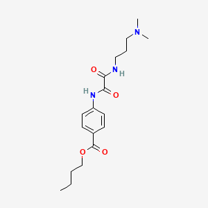 molecular formula C18H27N3O4 B11989810 Butyl 4-{[{[3-(dimethylamino)propyl]amino}(oxo)acetyl]amino}benzoate 