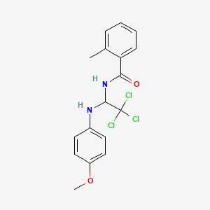 molecular formula C17H17Cl3N2O2 B11989811 2-methyl-N-[2,2,2-trichloro-1-(4-methoxyanilino)ethyl]benzamide 