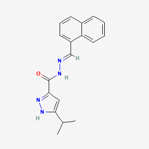 molecular formula C18H18N4O B11989841 3-Isopropyl-N'-(1-naphthylmethylene)-1H-pyrazole-5-carbohydrazide 