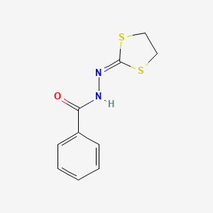 molecular formula C10H10N2OS2 B1198985 2-Benzoylhydrazono-1,3-dithiolane CAS No. 62303-19-9