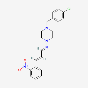 molecular formula C20H21ClN4O2 B11989850 N-(4-(4-Chlorobenzyl)-1-piperazinyl)-N-(3-(2-nitrophenyl)-2-propenylidene)amine CAS No. 307975-50-4
