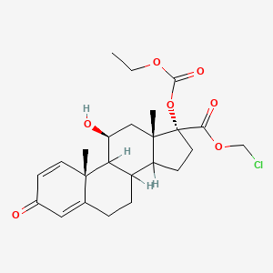 Chloromethyl (8xi,9xi,11beta,14xi,17alpha)-17-[(ethoxycarbonyl)oxy]-11-hydroxy-3-oxoandrosta-1,4-diene-17-carboxylate