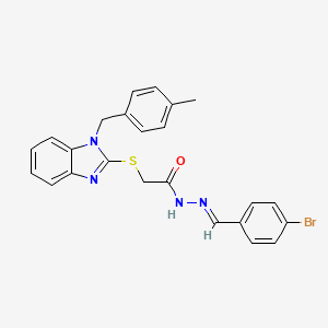 molecular formula C24H21BrN4OS B11990064 N'-[(E)-(4-bromophenyl)methylidene]-2-{[1-(4-methylbenzyl)-1H-benzimidazol-2-yl]sulfanyl}acetohydrazide 