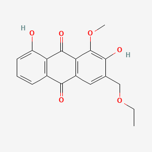 molecular formula C18H16O6 B1199017 2,8-Dihydroxy-3-ethoxymethyl-1-methoxyanthraquinone CAS No. 80557-10-4