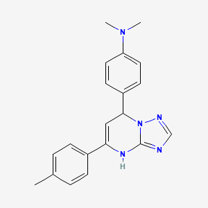 molecular formula C20H21N5 B11990399 N,N-dimethyl-4-[5-(4-methylphenyl)-4,7-dihydro[1,2,4]triazolo[1,5-a]pyrimidin-7-yl]aniline 