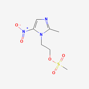 molecular formula C7H11N3O5S B1199048 2-Methyl-5-nitro-1H-imidazole-1-ethyl methanesulphonate CAS No. 30746-54-4
