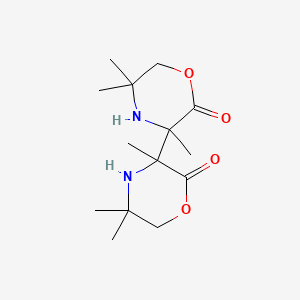 molecular formula C14H24N2O4 B1199054 (3,3'-Bimorpholine)-2,2'-dione, 3,3',5,5,5',5'-hexamethyl- CAS No. 85337-18-4