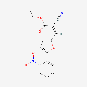 molecular formula C16H12N2O5 B11990552 ethyl (2Z)-2-cyano-3-[5-(2-nitrophenyl)furan-2-yl]prop-2-enoate 