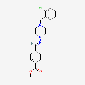 molecular formula C20H22ClN3O2 B11990693 methyl 4-[(E)-{[4-(2-chlorobenzyl)piperazin-1-yl]imino}methyl]benzoate 