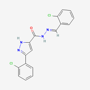 molecular formula C17H12Cl2N4O B11990698 3-(2-chlorophenyl)-N'-[(E)-(2-chlorophenyl)methylidene]-1H-pyrazole-5-carbohydrazide 