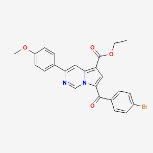 molecular formula C24H19BrN2O4 B11990717 Ethyl 7-(4-bromobenzoyl)-3-(4-methoxyphenyl)pyrrolo[1,2-c]pyrimidine-5-carboxylate CAS No. 302912-89-6