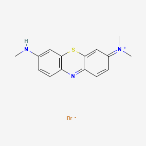 molecular formula C15H16N3S+ B1199073 3-(Dimethylamino)-7-(methylamino)phenothiazin-5-ium bromide CAS No. 7508-40-9