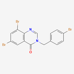 molecular formula C15H9Br3N2O B11990733 6,8-Dibromo-3-(4-bromobenzyl)-4(3H)-quinazolinone CAS No. 302913-27-5