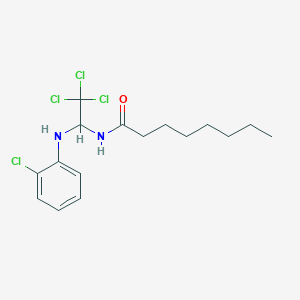 molecular formula C16H22Cl4N2O B11990799 N-[2,2,2-trichloro-1-(2-chloroanilino)ethyl]octanamide 