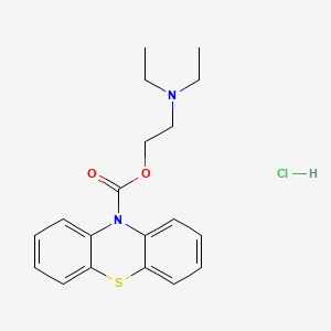 molecular formula C19H23ClN2O2S B1199086 beta-Diethylaminoethyl phenothiazine-N-carboxylate hydrochloride CAS No. 298-51-1