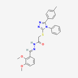 molecular formula C26H25N5O3S B11990988 N'-[(E)-(2,3-dimethoxyphenyl)methylidene]-2-{[5-(4-methylphenyl)-4-phenyl-4H-1,2,4-triazol-3-yl]sulfanyl}acetohydrazide 