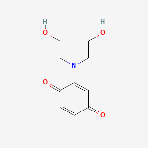 molecular formula C10H13NO4 B1199099 2,5-Cyclohexadiene-1,4-dione, 2-(bis(2-hydroxyethyl)amino)- CAS No. 2158-76-1