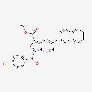 molecular formula C27H19BrN2O3 B11991015 Ethyl 7-(4-bromobenzoyl)-3-(naphthalen-2-yl)pyrrolo[1,2-c]pyrimidine-5-carboxylate CAS No. 302913-12-8
