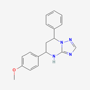 molecular formula C18H18N4O B11991084 Methyl 4-(7-phenyl-4,5,6,7-tetrahydro[1,2,4]triazolo[1,5-a]pyrimidin-5-yl)phenyl ether 